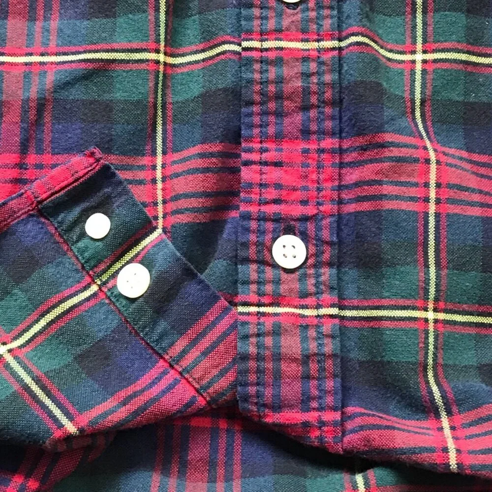 Vintage Ralph Lauren Plaid Button‎ Down Shirt Boys XL (18-20) Cotton, Christmas